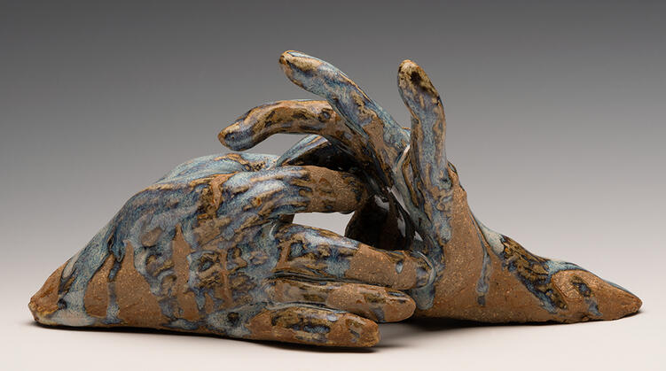 Interlocked Fingers; clay