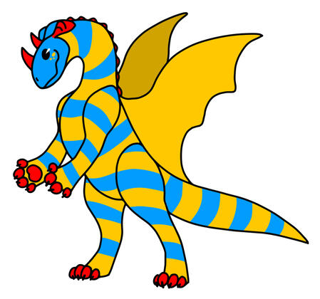 The Dragon from My Father's Dragon in a highly stylized depiction.