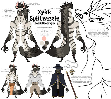 Xykk; a gnoll bloodrager with severe anxiety