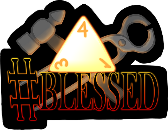 Hashtag Blessed: A superheated metal d4 and forge tools for the bless spell of a forge cleric. Hashtag Blessed: A superheated metal d4 and forge tools for the bless spell of a forge cleric.